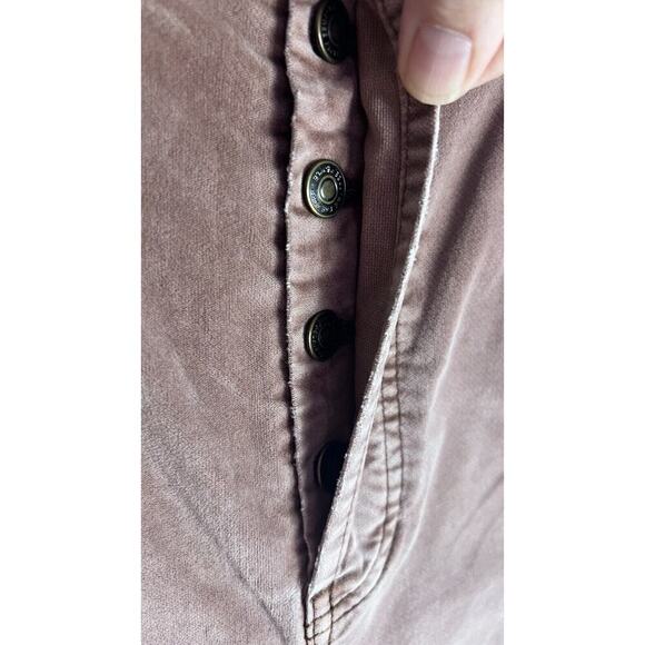 Free People Womens Dusky Pink Velvet High Waisted Button Fly Sz 28 Pants - Picture 4 of 7